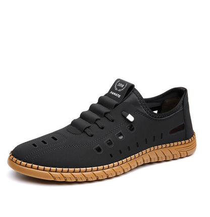 VERO Black Men's Stylish Laser Cut Casual Shoes