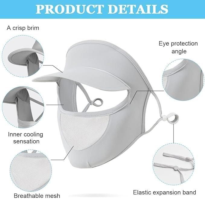 Outdoor Cycling Sunshade Cap with Face Mask