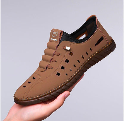 VERO Brown Men's Stylish Laser Cut Tan Casual Shoes