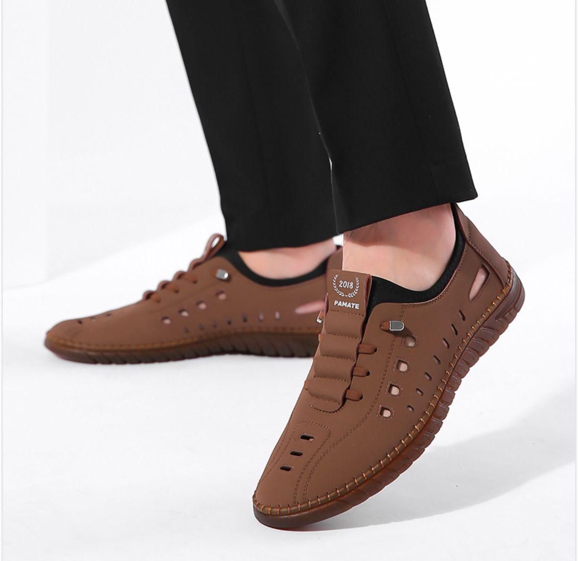 VERO Brown Men's Stylish Laser Cut Tan Casual Shoes