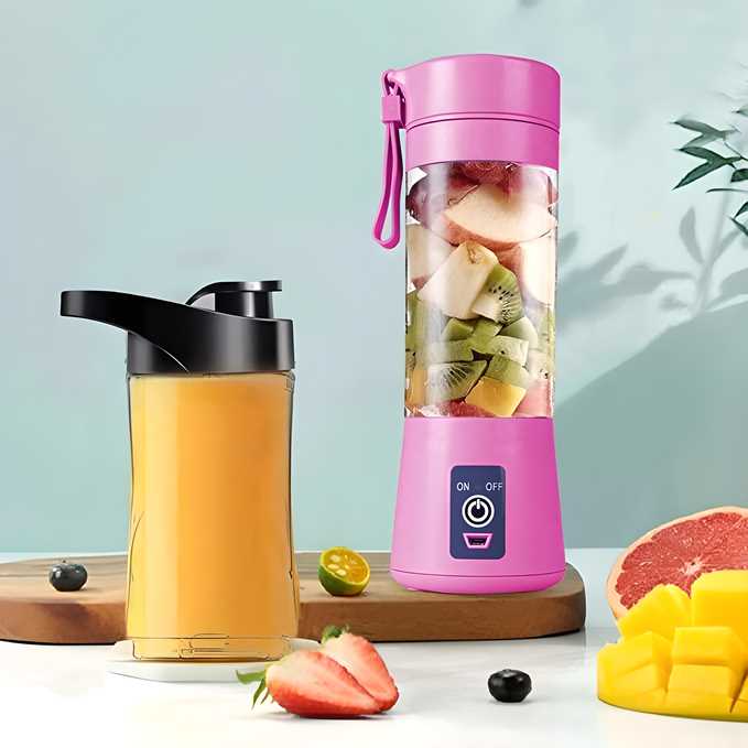 Portable Electric USB Juice Maker Bottle | Blender Grinder Mixer | Rechargeable Bottle with 6 Blades