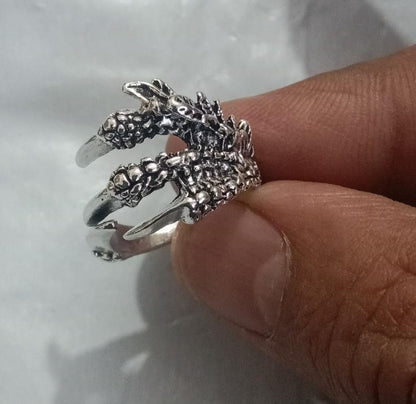 Silver Adjustable Dragon Ring (Pack of 2)