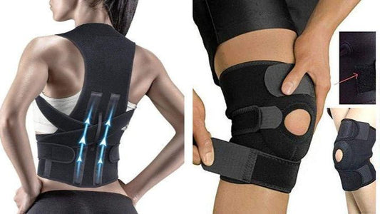 FUSION Combo Of Adjustable Knee Cap Support Brace for Knee &  Posture Corrector Therapy Shoulder Belt