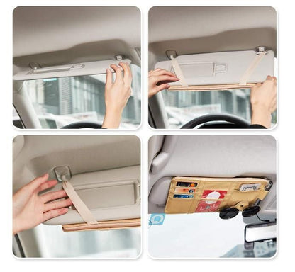 Car Styling Visor Organizer Auto Sun Visor Storage Pouch Car Organizer