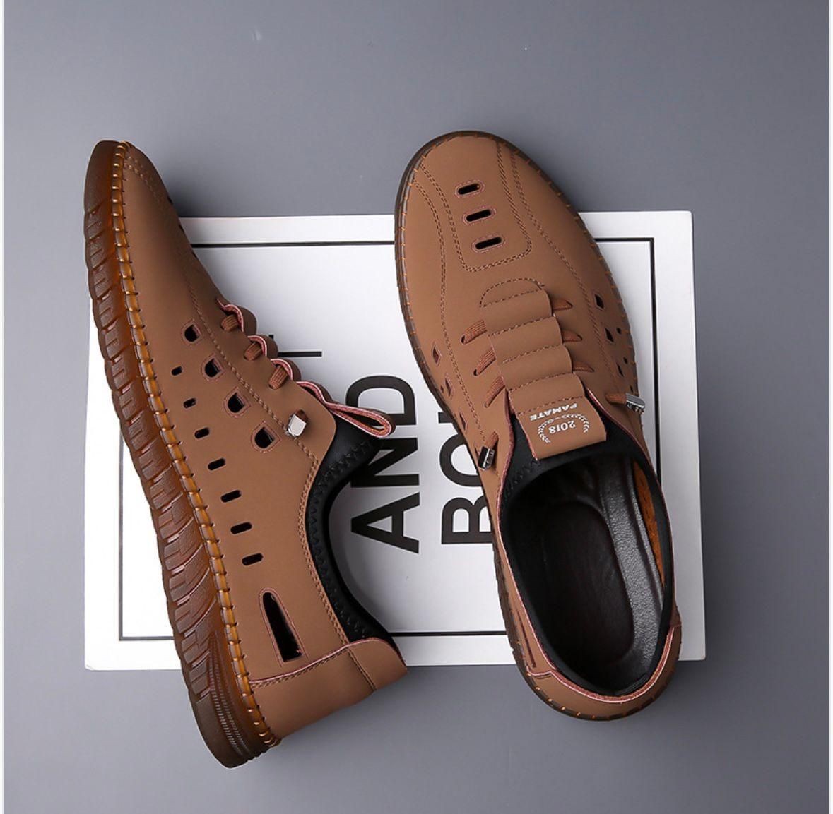 VERO Brown Men's Stylish Laser Cut Tan Casual Shoes