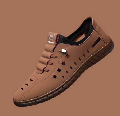 VERO Brown Men's Stylish Laser Cut Tan Casual Shoes